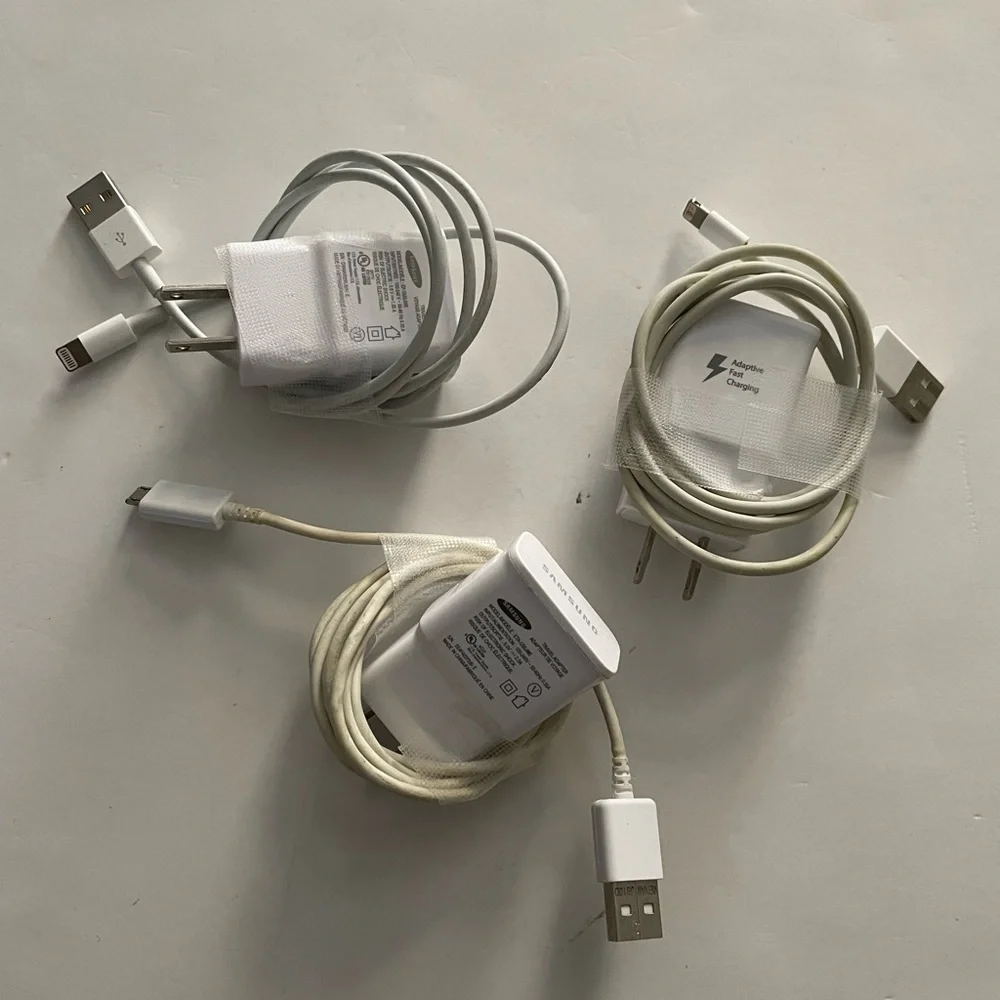 Samsung Travel Adopter Fast Charger + Charging Cable Lot of 3